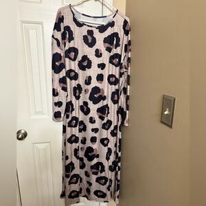 SHEIN Pink and Black Leopard Print Dress